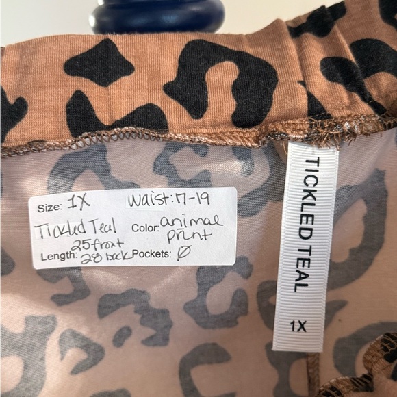 Tickled Teal Animal Print Drawstring Skirt, Size 1X - Picture 2 of 7